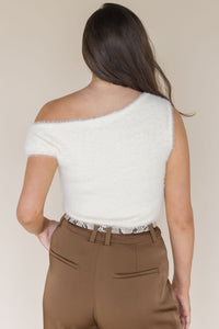 Kenna Asymmetric Fuzzy Sweater Top Kenna Asymmetric Fuzzy Sweater Top