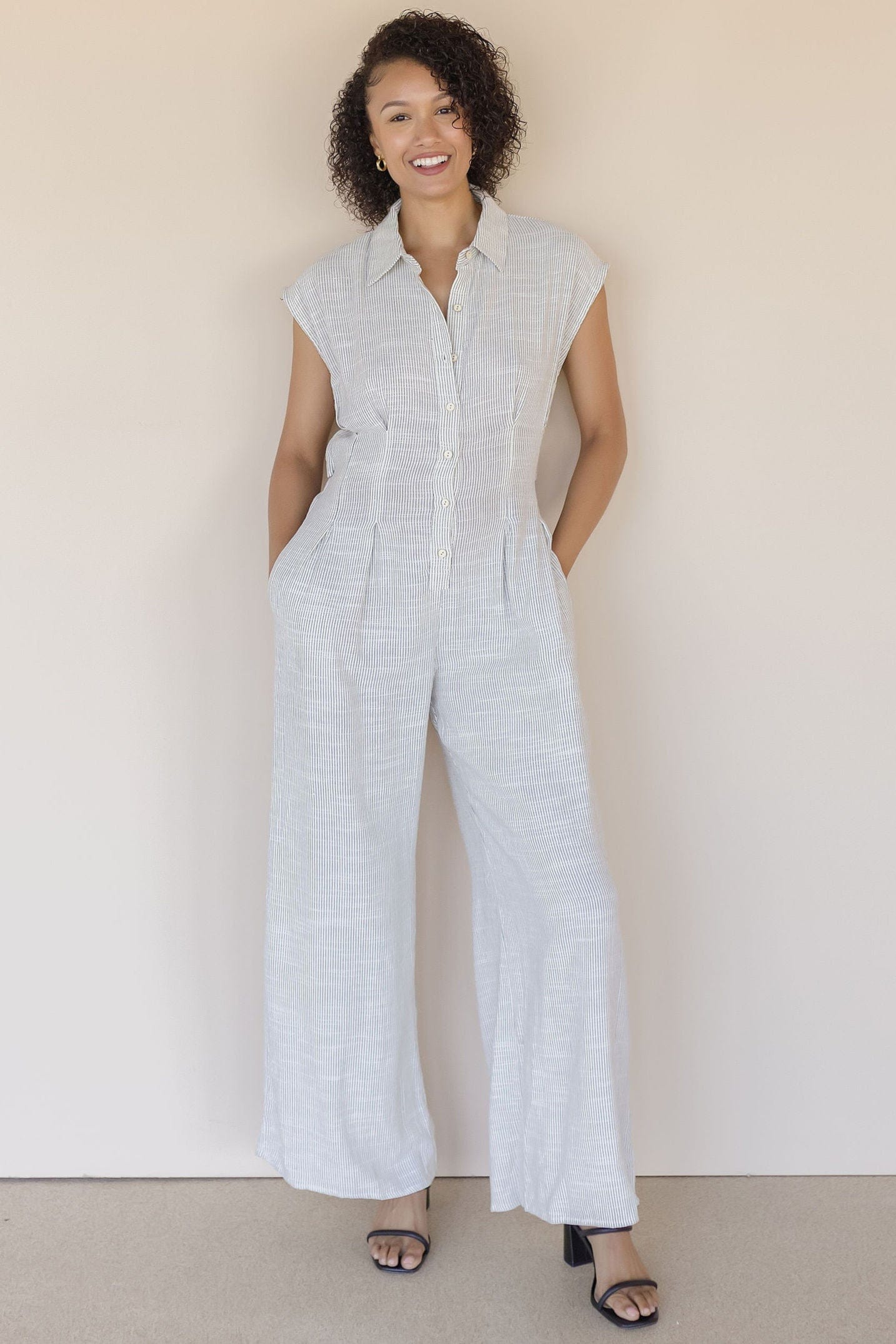 Irisa Cut Out Back Linen Jumpsuit Irisa Cut Out Back Linen Jumpsuit