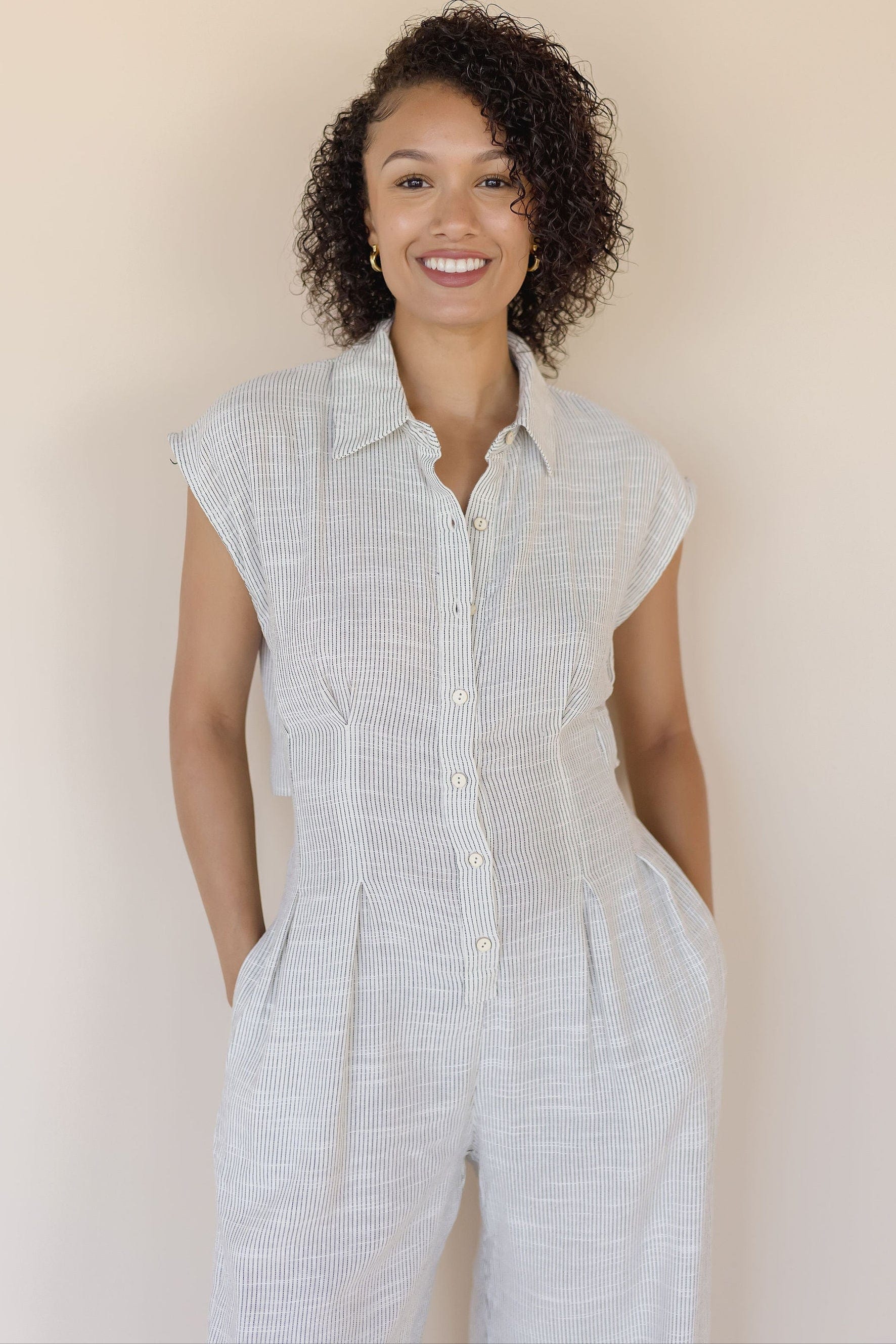 Irisa Cut Out Back Linen Jumpsuit Irisa Cut Out Back Linen Jumpsuit