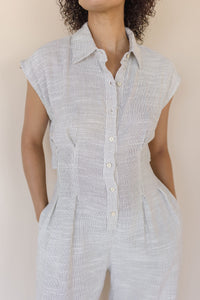 Irisa Cut Out Back Linen Jumpsuit Irisa Cut Out Back Linen Jumpsuit