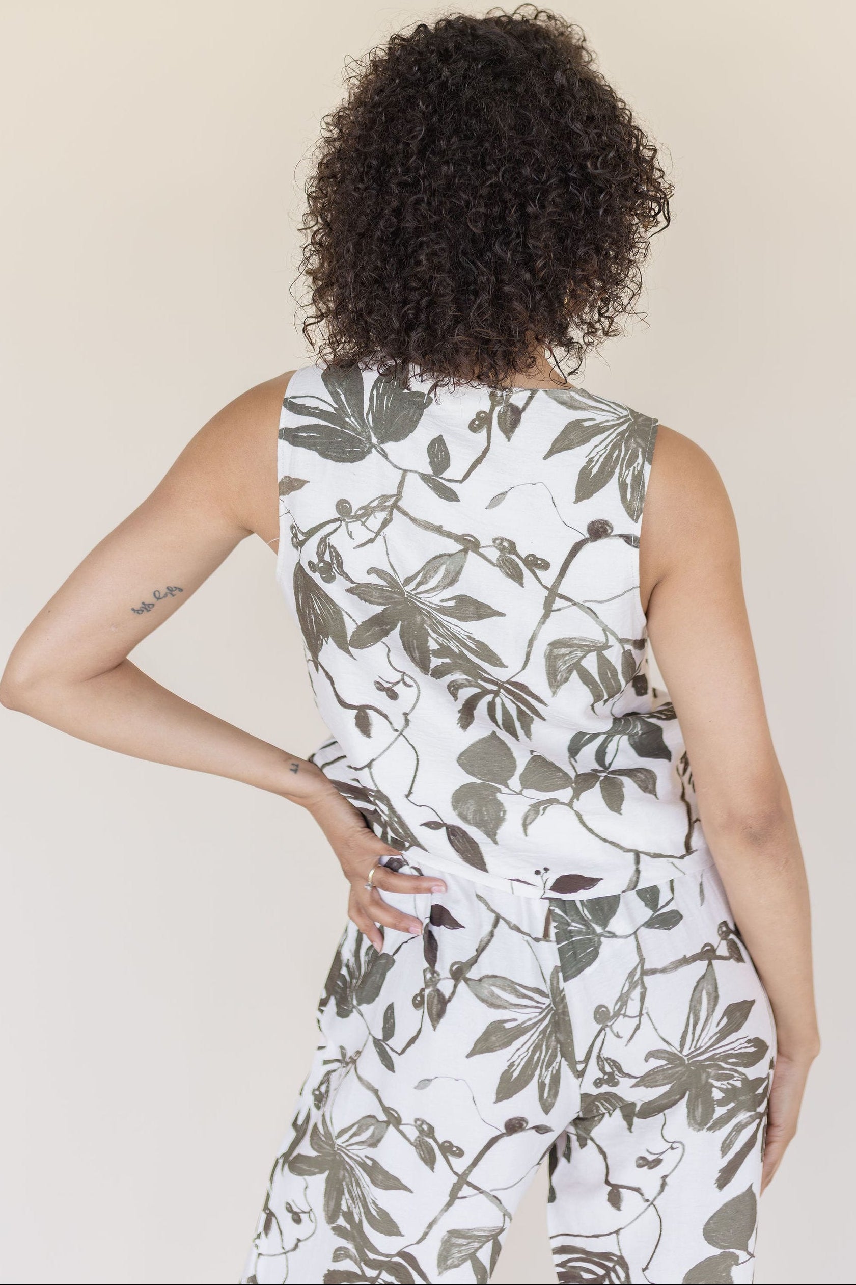 Hot Tropic Tie Front Vest Top