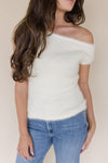 Kenna Asymmetric Fuzzy Sweater Top Kenna Asymmetric Fuzzy Sweater Top