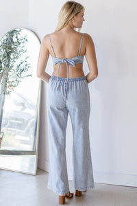 Auri Denim Tie Back Jumpsuit