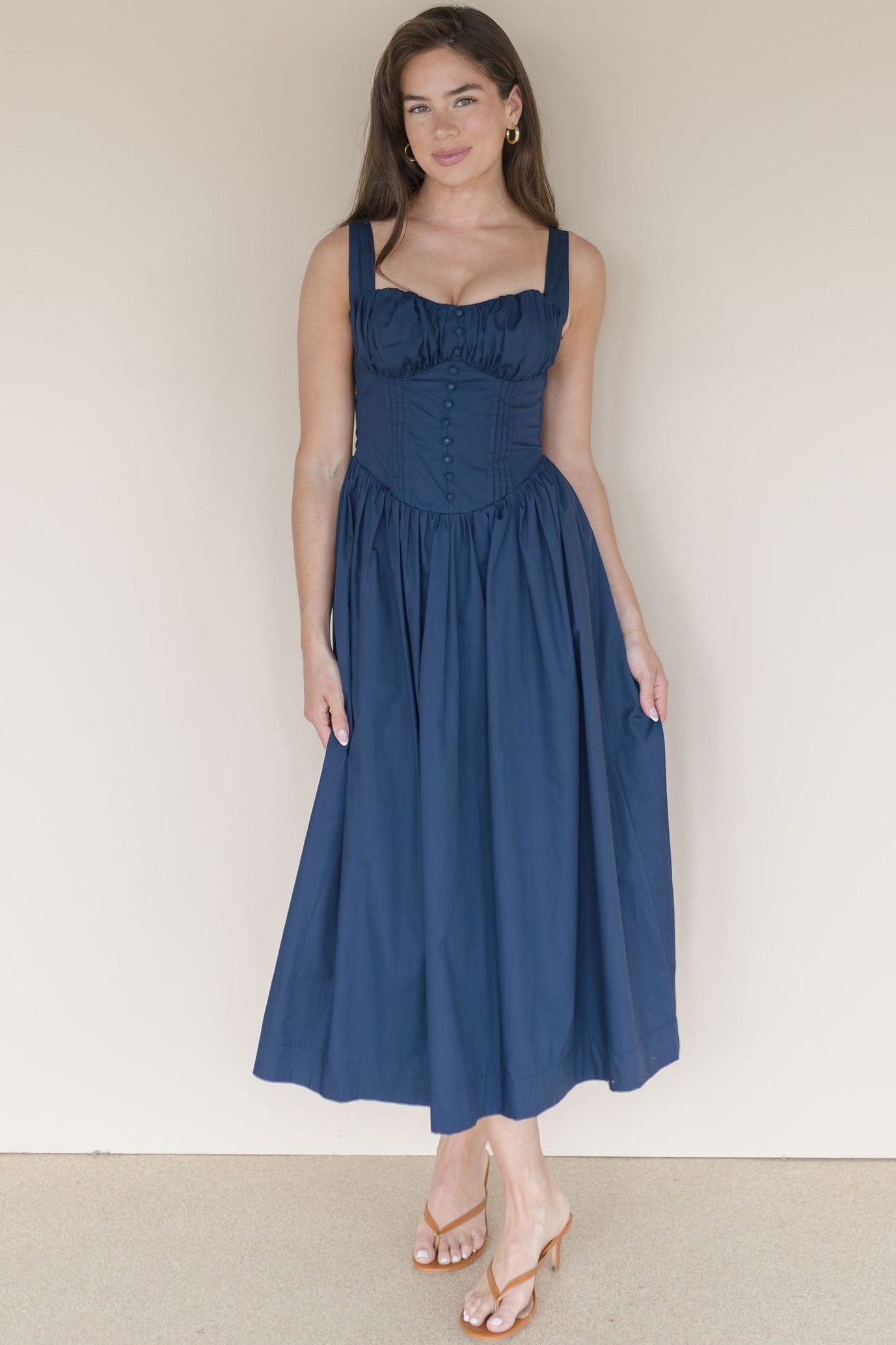 Moon River Sunday Morning Corset Midi Dress | Wild Dove Boutique