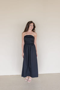 Joey Strapless Midi Dress With Pockets