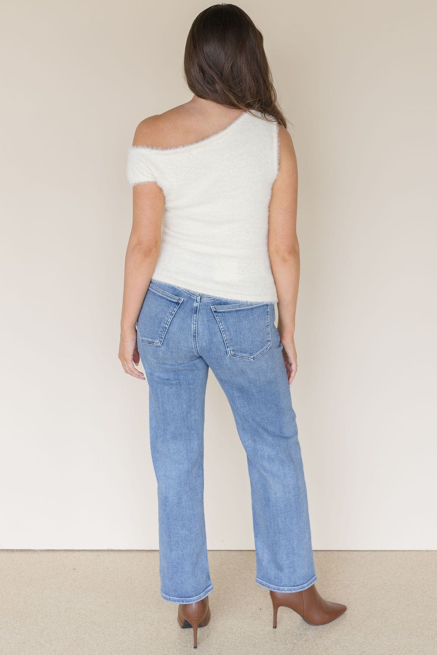 Kenna Asymmetric Fuzzy Sweater Top Kenna Asymmetric Fuzzy Sweater Top