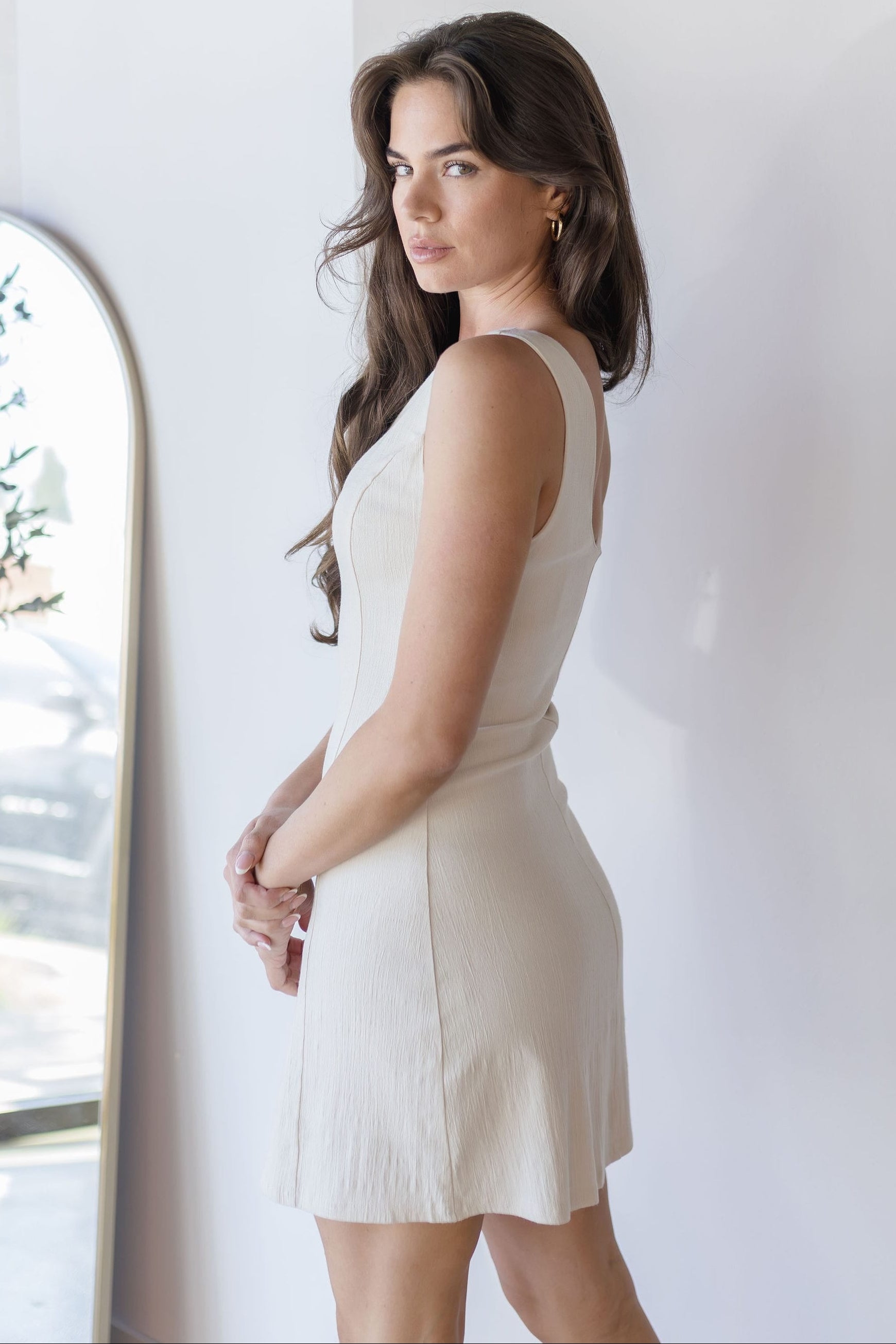 Charlene Stretch Linen Mini Dress