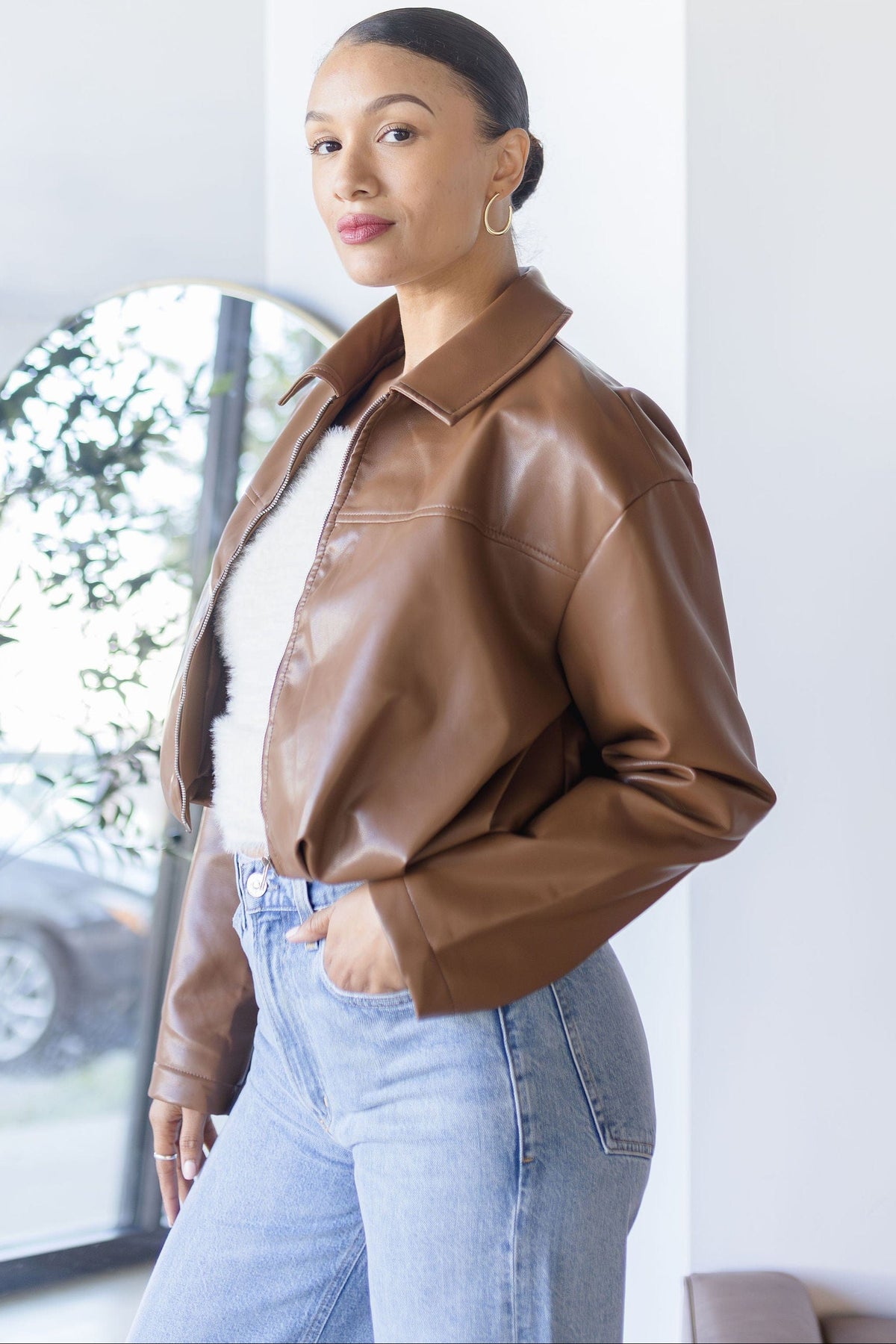 Harper Avery Vanna Cropped Leather Bomber | Wild Dove Boutique | San  Diego,CA