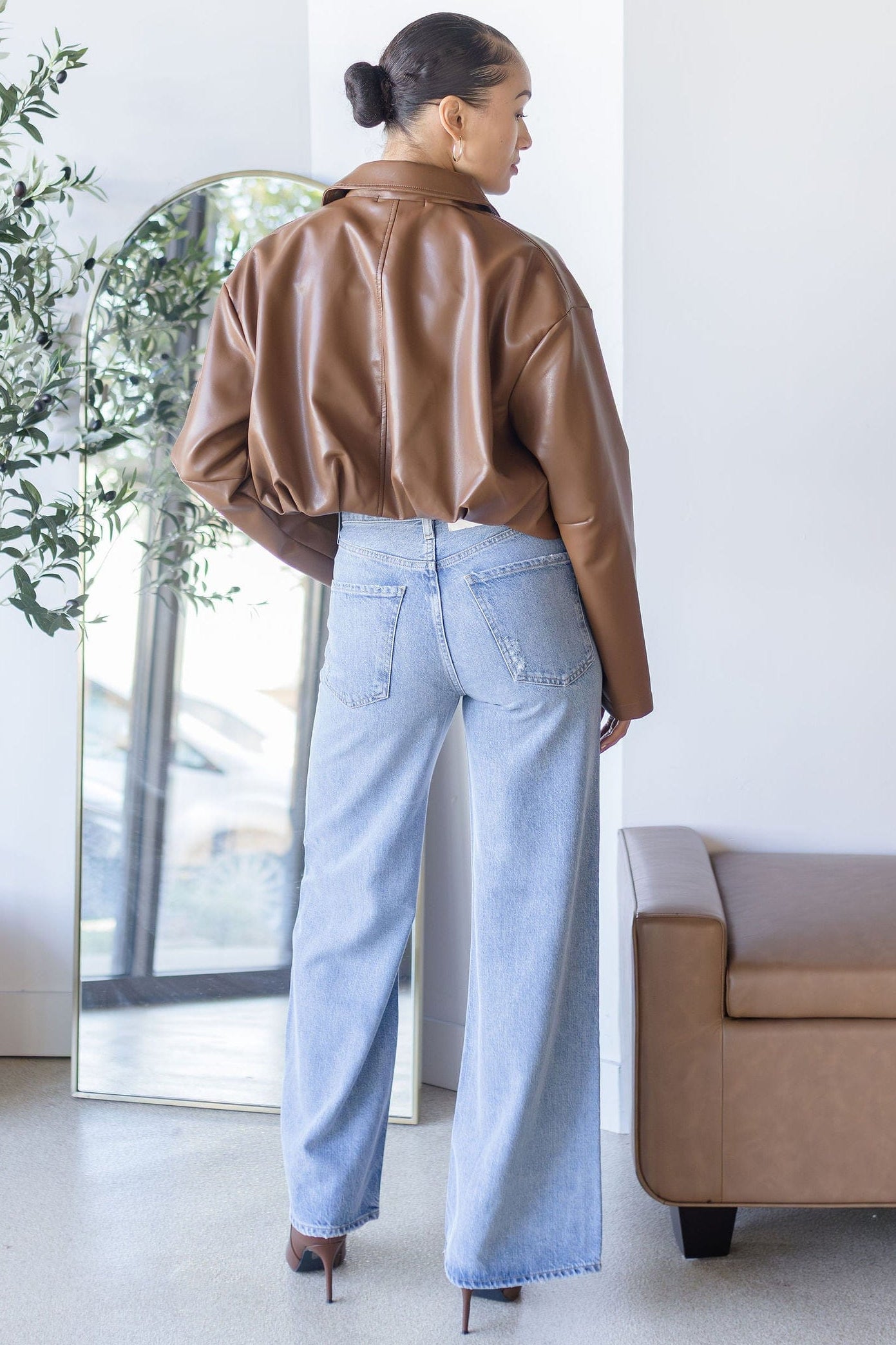 Vanna Cropped Leather Bomber Vanna Cropped Leather Bomber