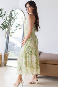 Gaia Burnout Velvet Cowl Dress