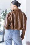 Vanna Cropped Leather Bomber Vanna Cropped Leather Bomber