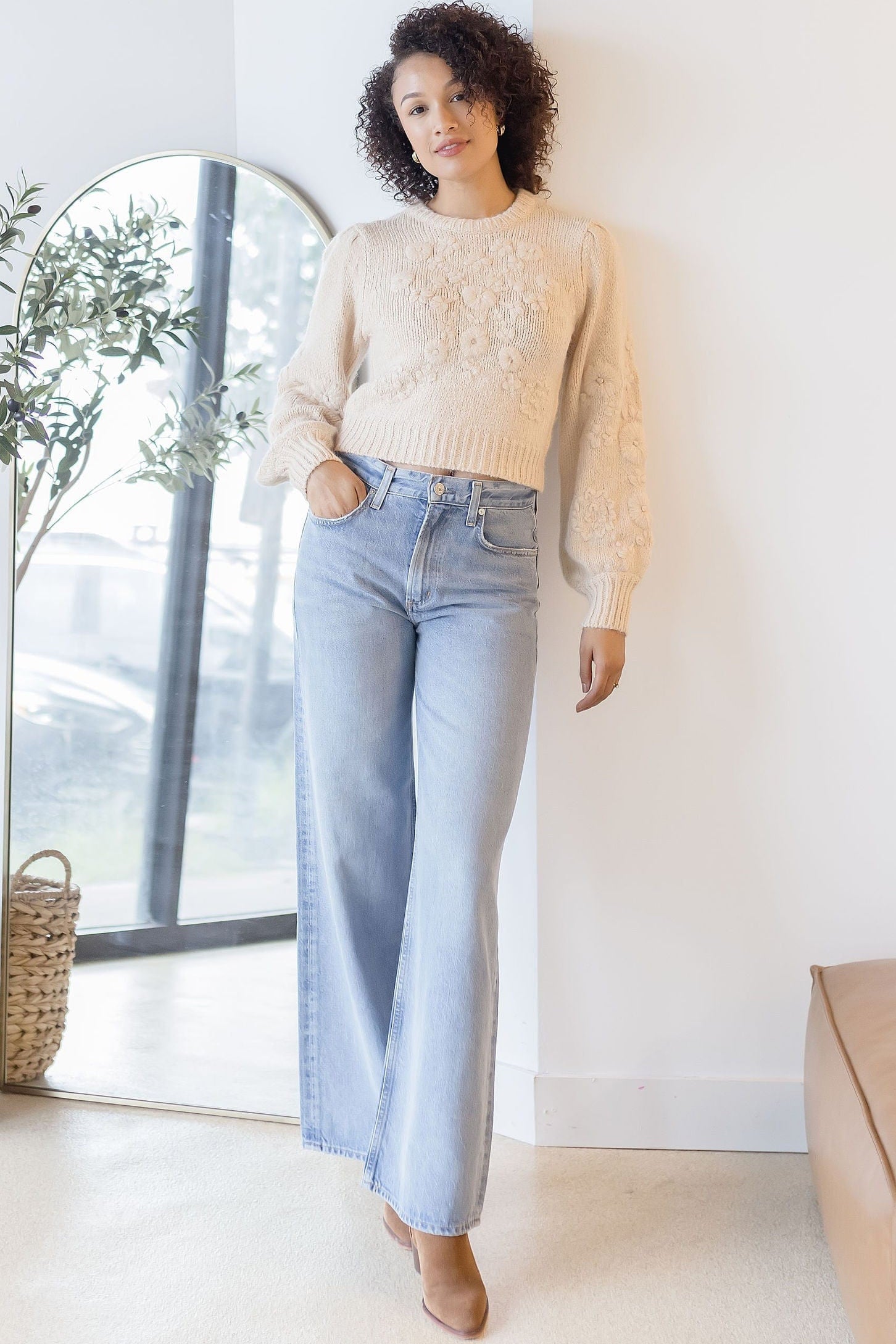 Tilda Embroidered Flower Sweater