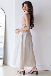 Ashford Strapless Striped Midi Dress