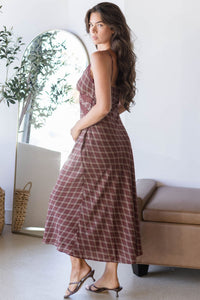 Carin Plaid Slip Dress