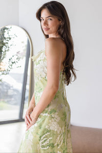 Gaia Burnout Velvet Cowl Dress