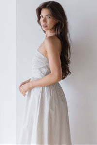 Ashford Strapless Striped Midi Dress