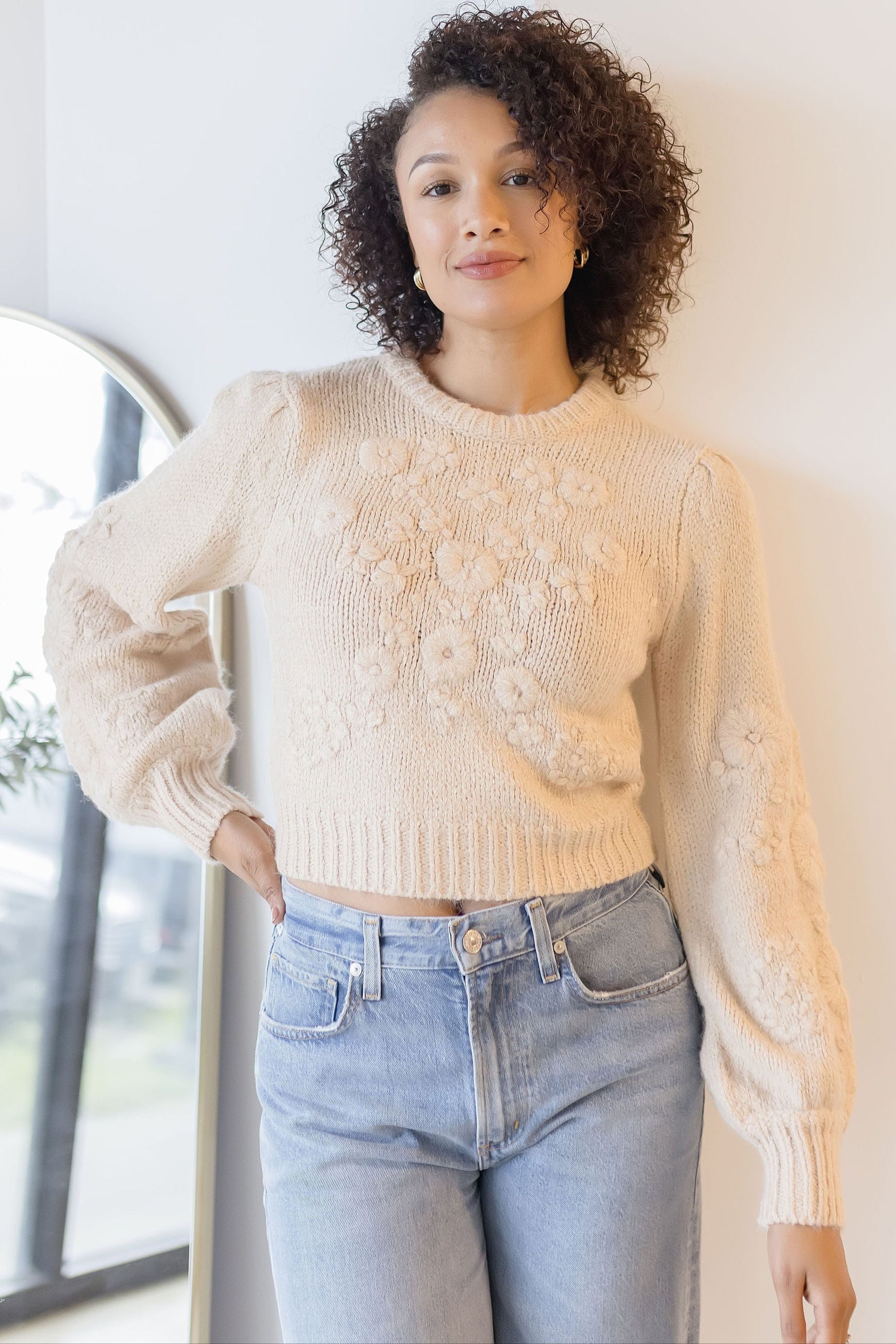 Tilda Embroidered Flower Sweater