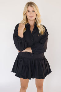 Jessa Bubble Hem Button Down Dress