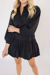 Jessa Bubble Hem Button Down Dress