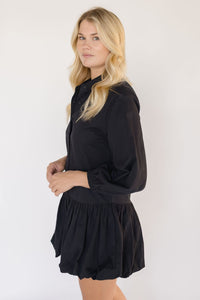 Jessa Bubble Hem Button Down Dress