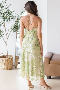 Gaia Burnout Velvet Cowl Dress