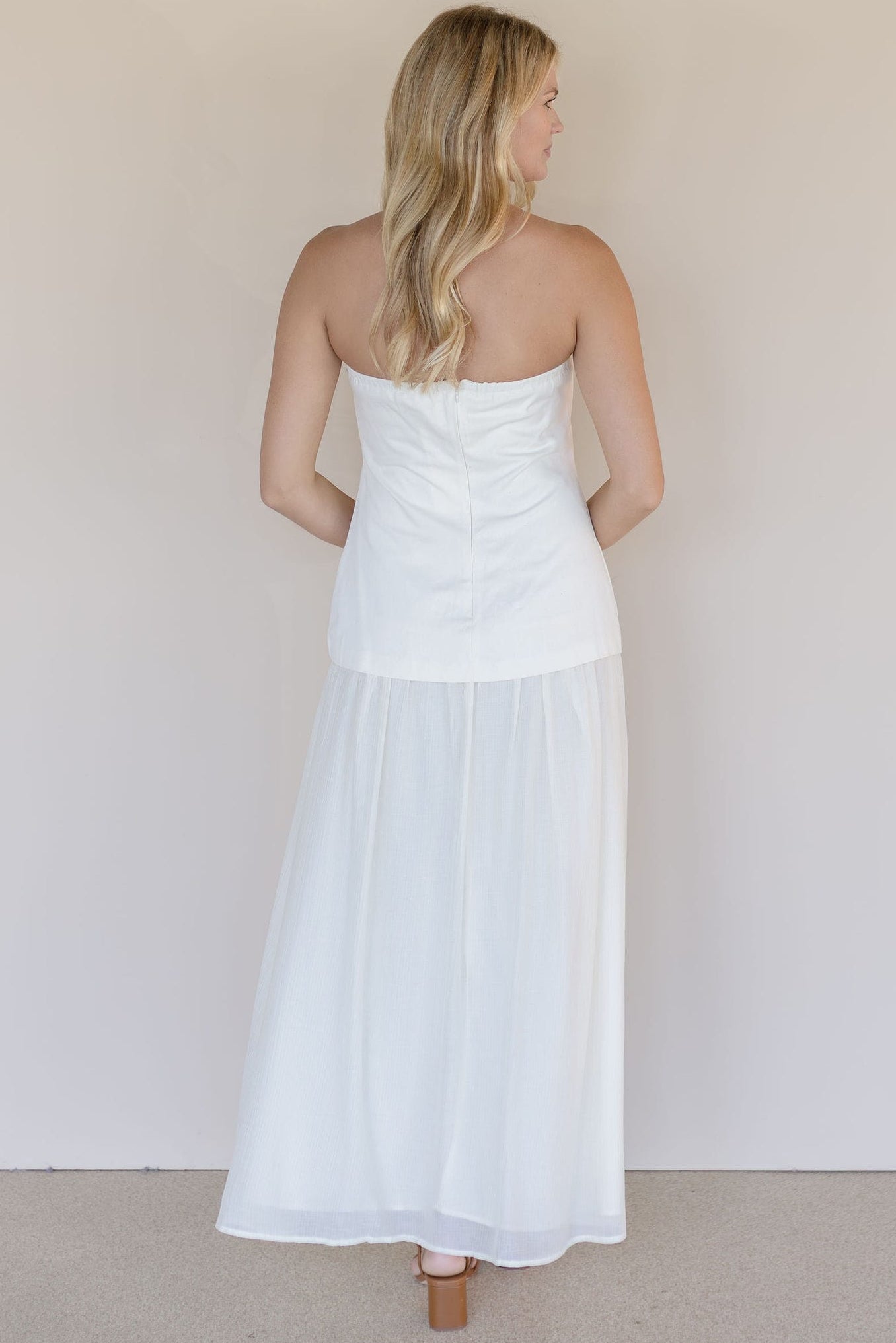 Soft Shore Strapless Midi Dress
