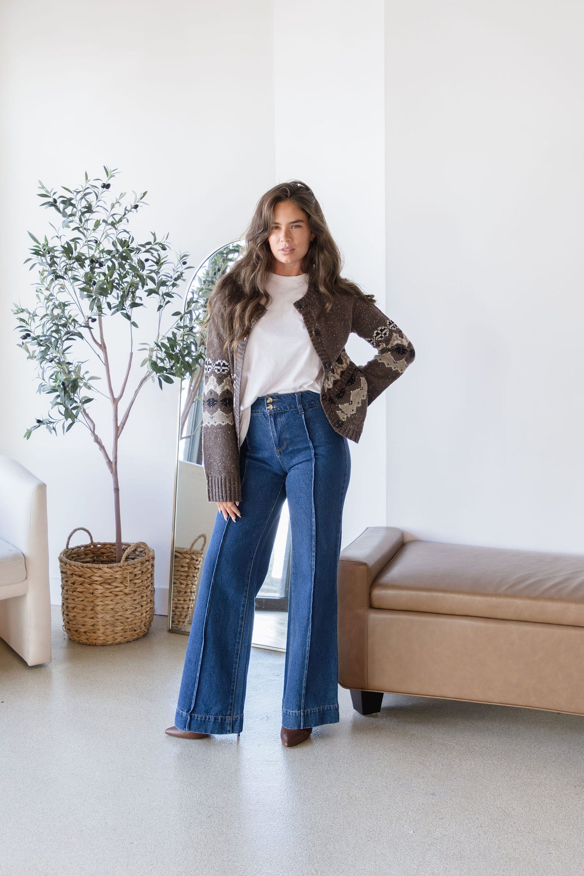Rounded Hem Sweater Cardigan