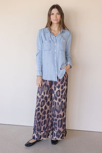 All Out Satin Leopard Pant