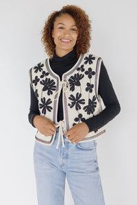 Hailey Embroidered Quilted Vest