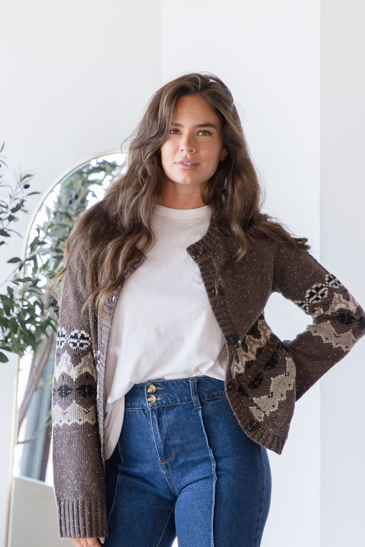 Rounded Hem Sweater Cardigan
