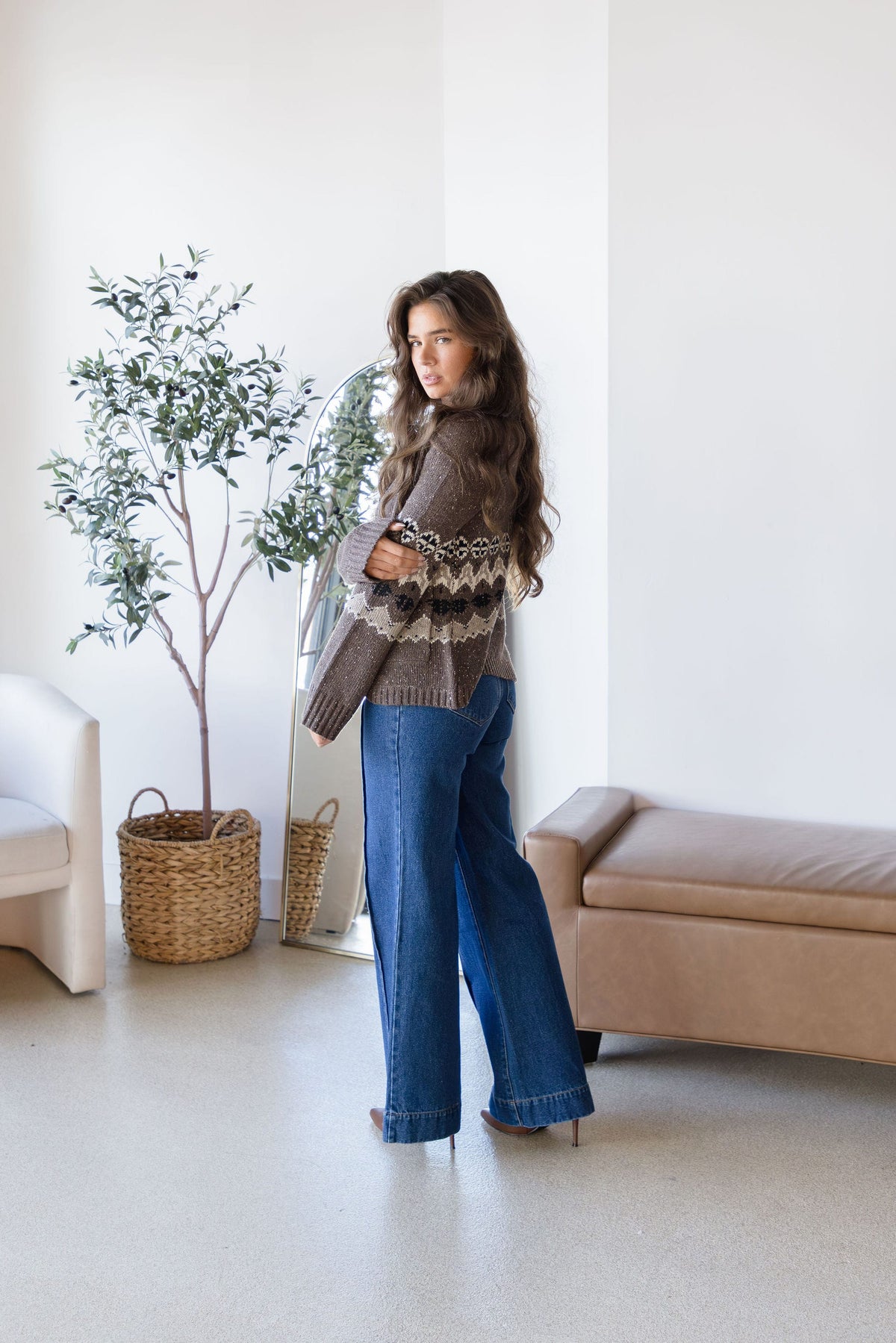 Rounded Hem Sweater Cardigan
