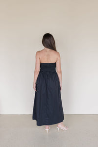 Joey Strapless Midi Dress With Pockets