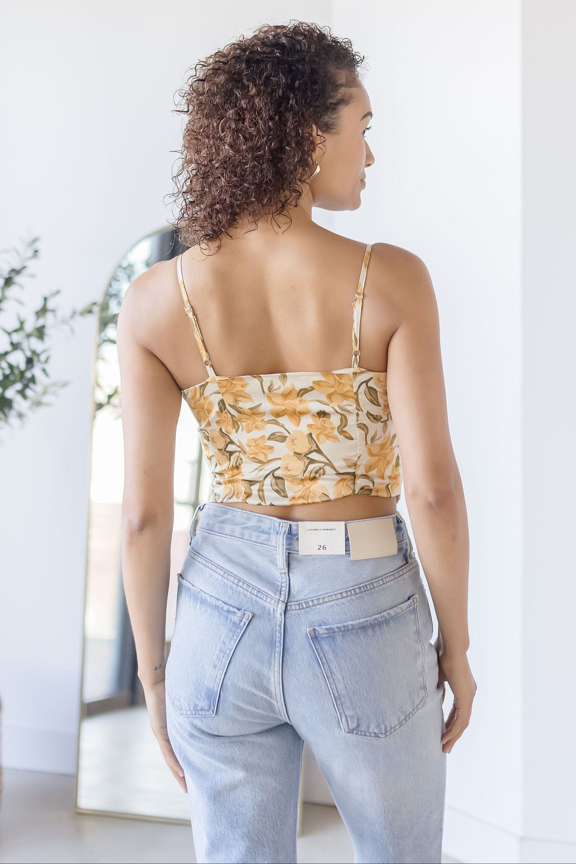 Valencia Satin Floral Bustier Tank Top | Wild Dove Boutique | San
