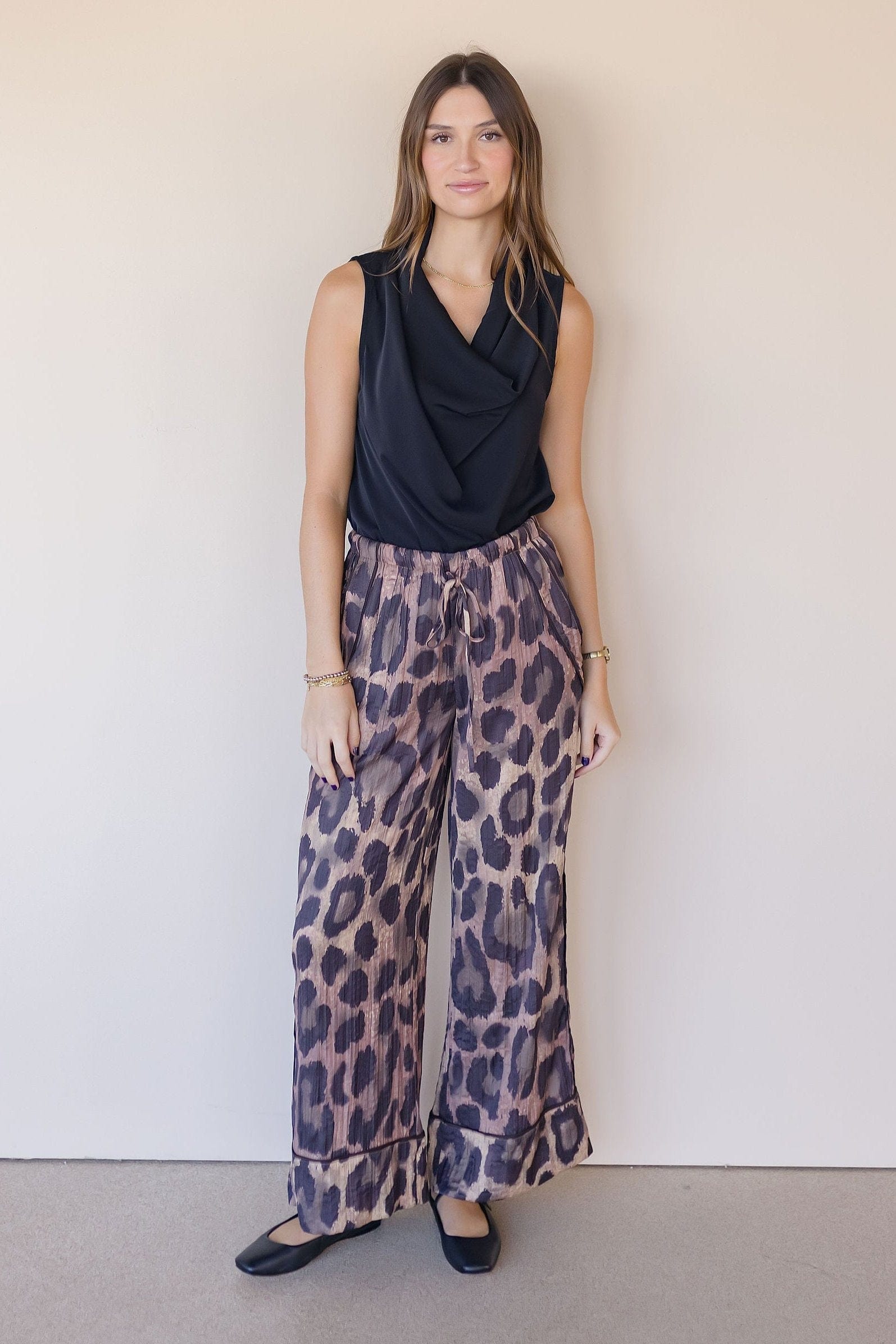 Free People All Out Satin Leopard Pant | Wild Dove Boutique | San