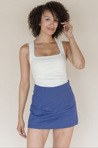 Kaley Stretch Linen Mini Skort