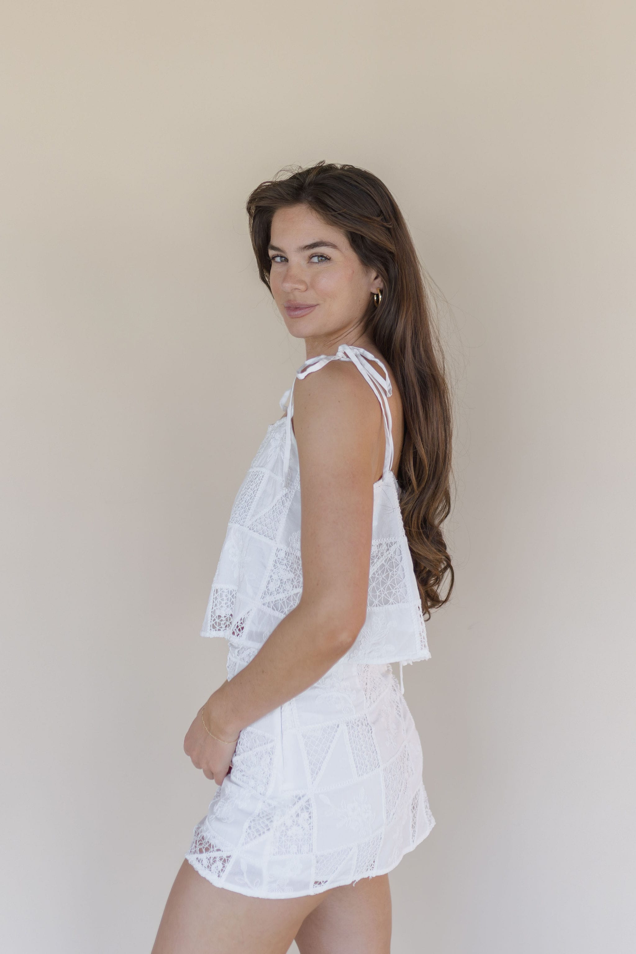 Siani Mix Lace Patchwork Top