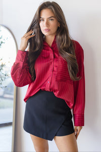Sutton Pinstripe Button Down Top Sutton Pinstripe Button Down Top