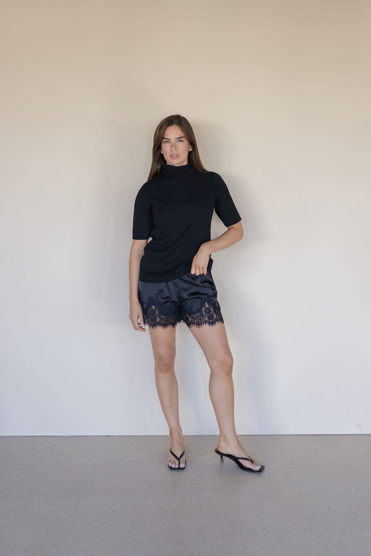 Mona Ribbed Mock Neck Top