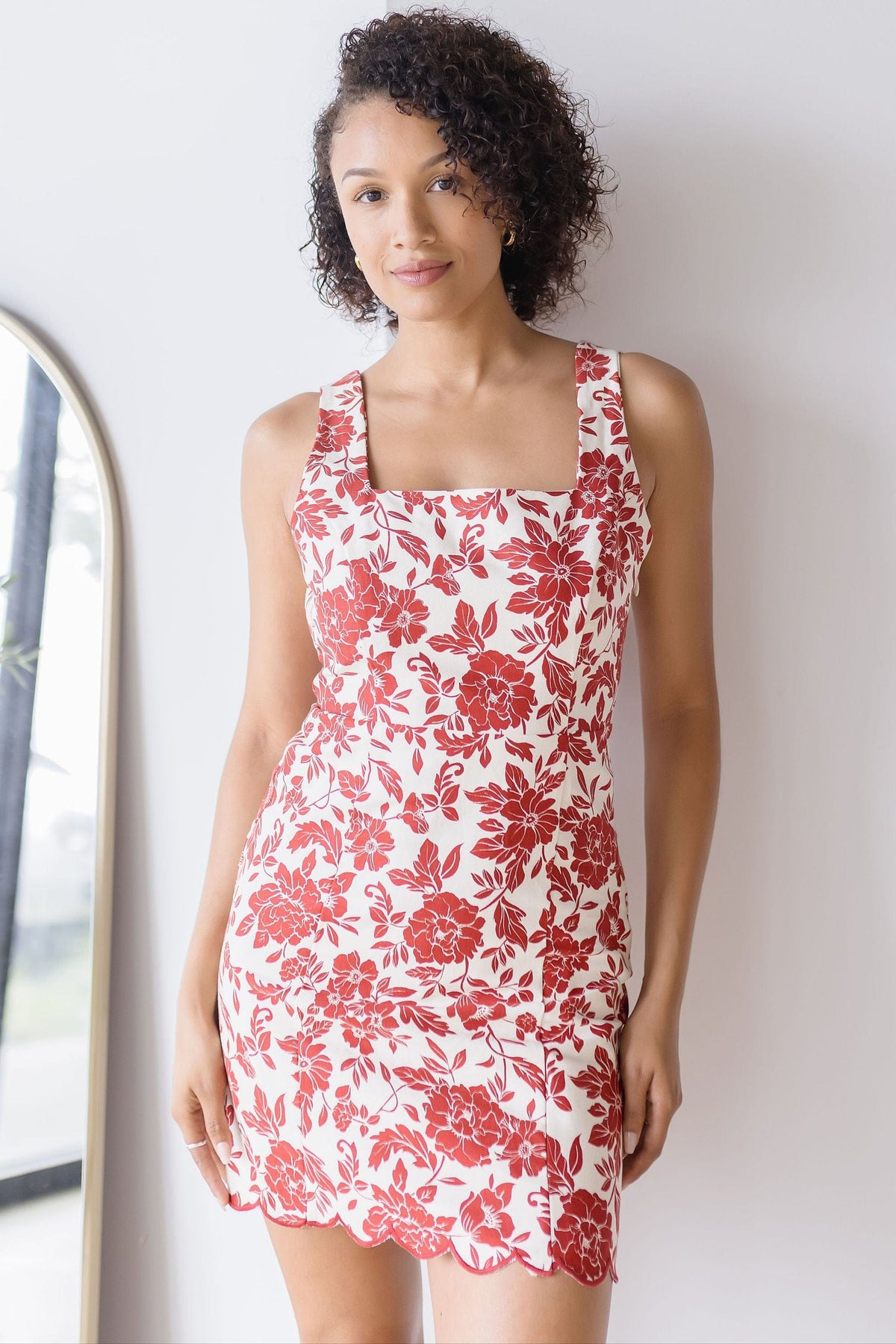 Moon River Rosewood Back Tie Floral Mini Dress| Wild Dove Boutique