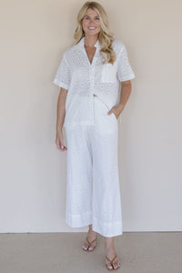 Louisa Eyelet Button Down Shirt