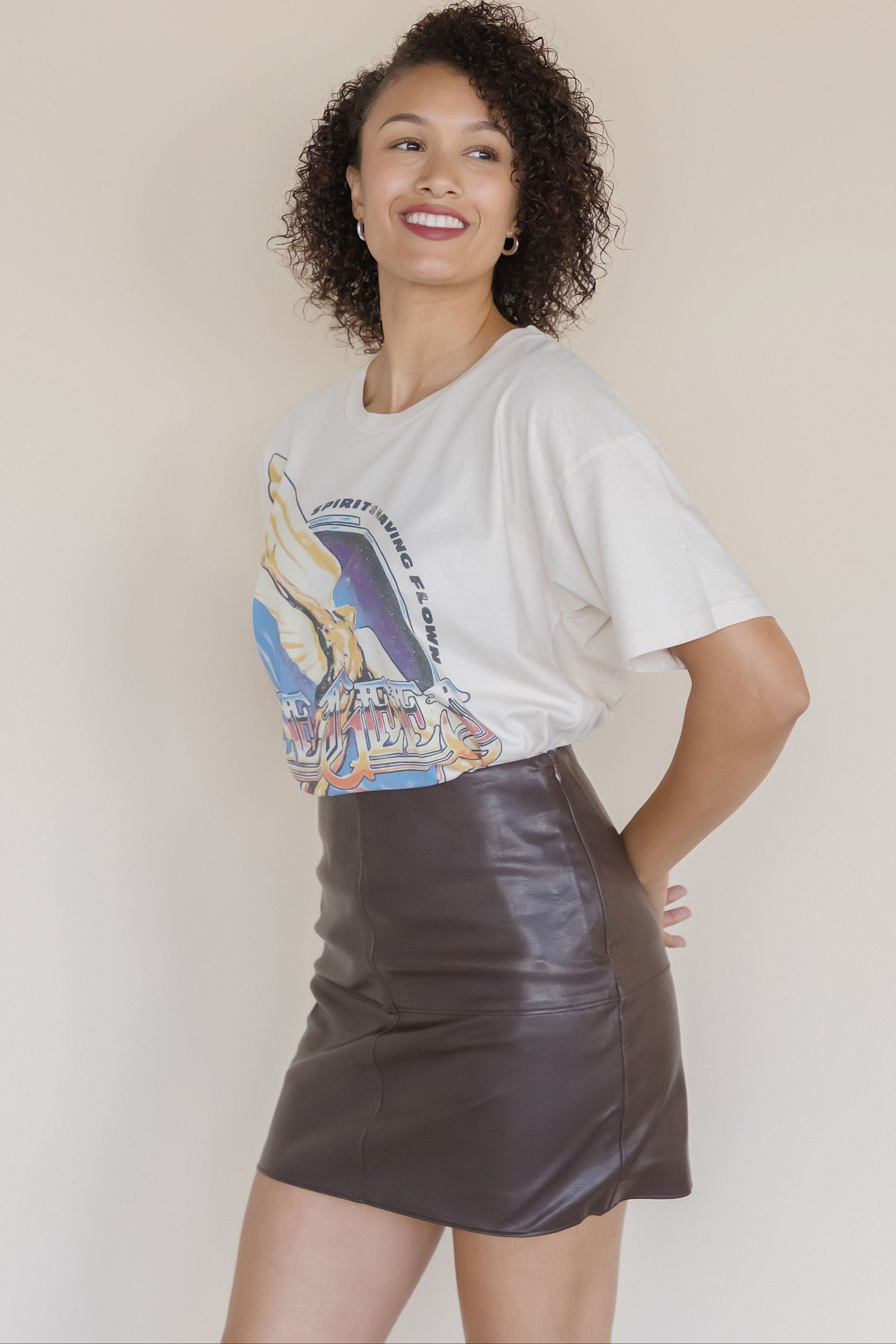 Vianna Vegan Leather Column Mini Skirt Vianna Vegan Leather Column Mini Skirt