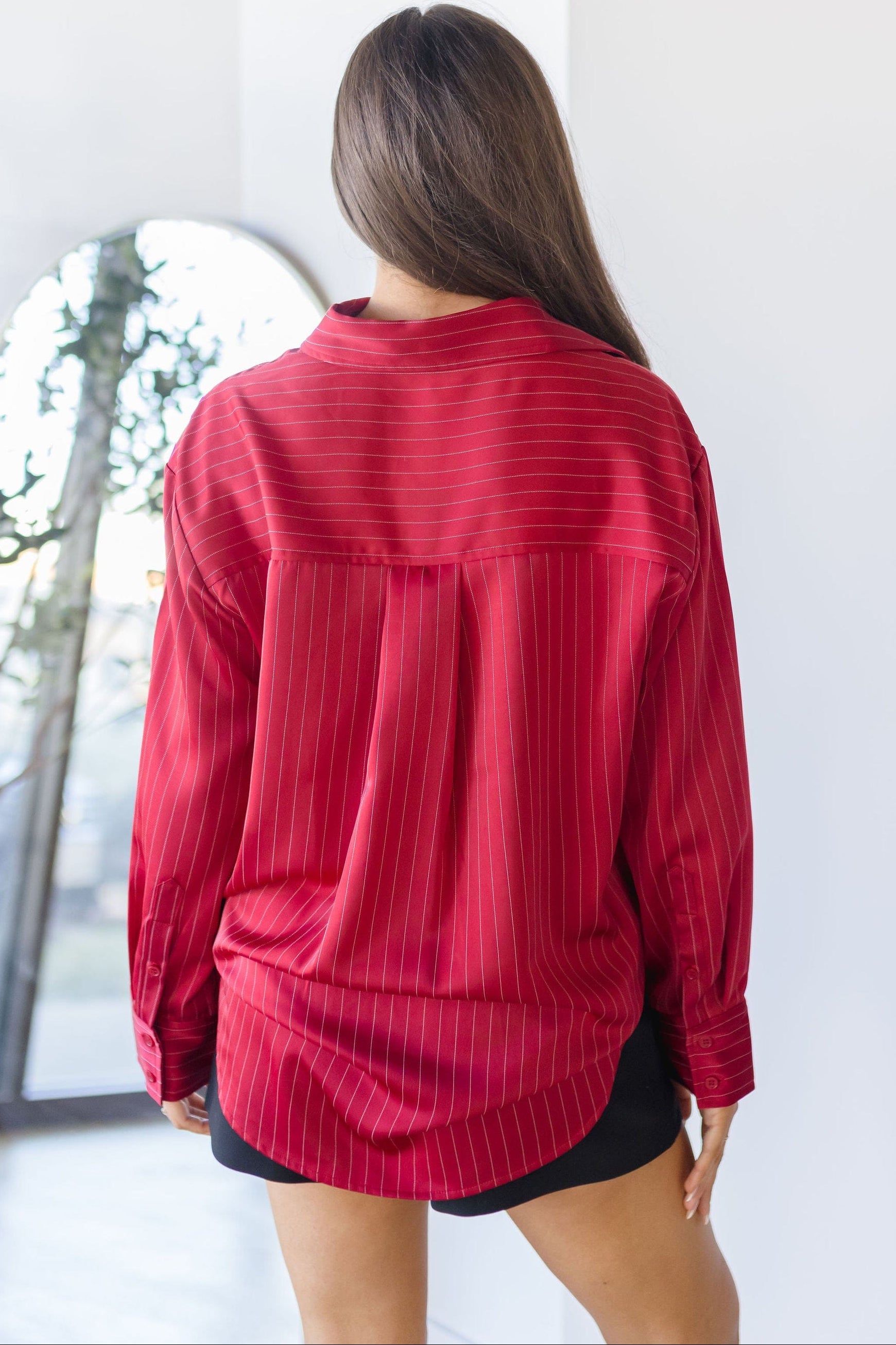 Sutton Pinstripe Button Down Top Sutton Pinstripe Button Down Top