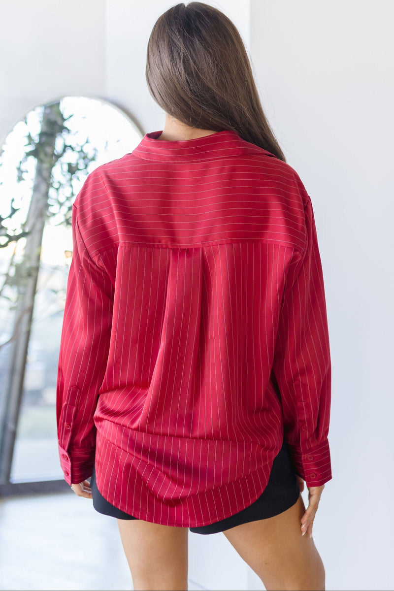 Sutton Pinstripe Button Down Top Sutton Pinstripe Button Down Top