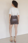 Vianna Vegan Leather Column Mini Skirt Vianna Vegan Leather Column Mini Skirt
