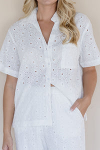 Louisa Eyelet Button Down Shirt