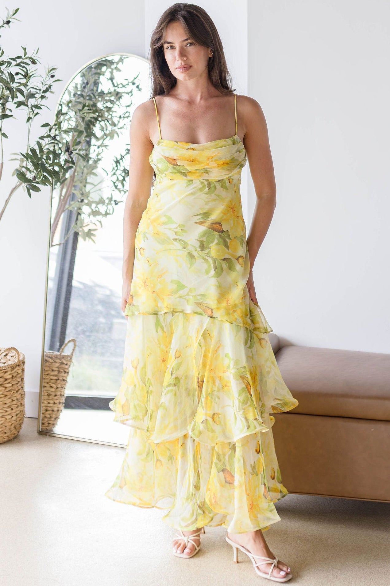 Alison Floral Tiered Drop-Waist Maxi Dress