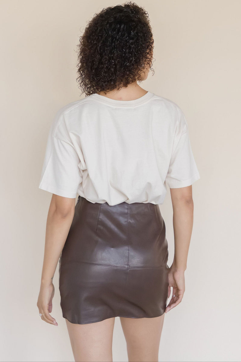 Vianna Vegan Leather Column Mini Skirt Vianna Vegan Leather Column Mini Skirt