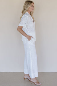 Louisa Eyelet Button Down Shirt