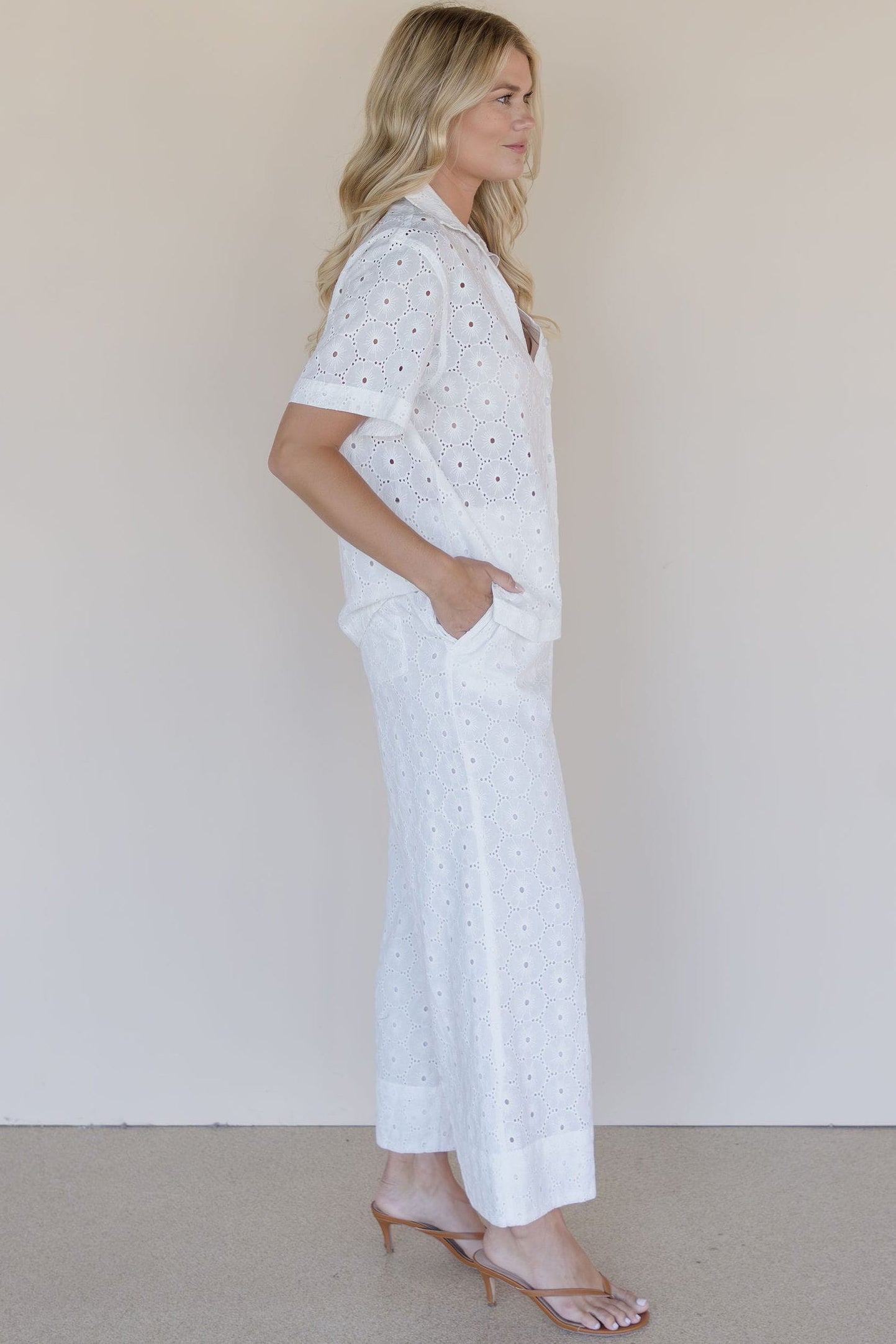 Louisa Eyelet Button Down Shirt