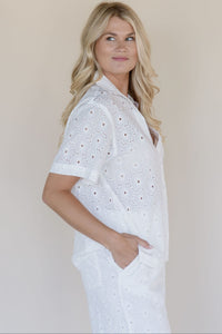 Louisa Eyelet Button Down Shirt